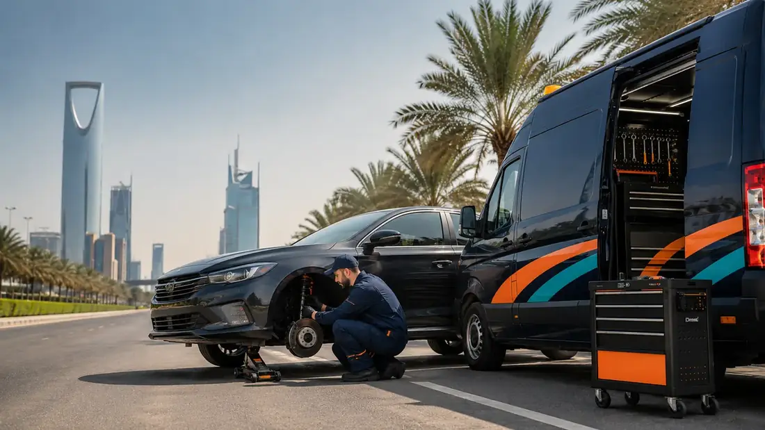 فحص مساعدات وهيدروليك السيارة في الرياض عند العجلة